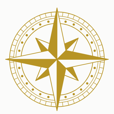 Goldenes CineCompass Logo. Goldenes Kompass-Logo passend zum CineCompass.