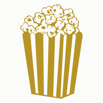 CineCrew Popcorn Logo Goldene Popcorn-Tüte als Symbol für CineCrew.